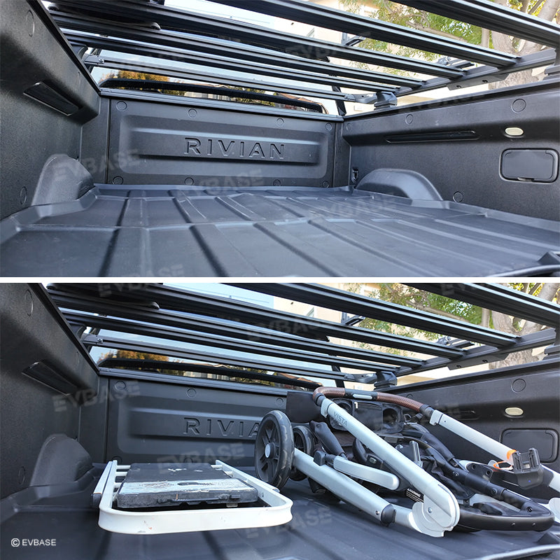 R1T Truck Bed Mat Liner Foldable for Rivian Truck Accessories All Weather R1T Truck Rugged Bed Liner