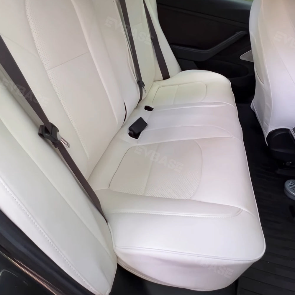 Model Y 3 Custom Seat Covers Cushion Breathable NAPPA Litchi Vegan Leather For Tesla