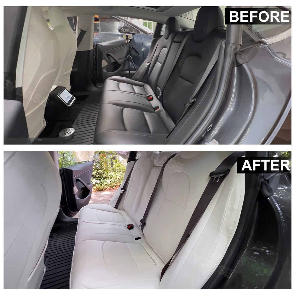 EVBASE Custom Seat Covers NAPPA Leather Seat Protector Interior Accessories For Tesla Model 3