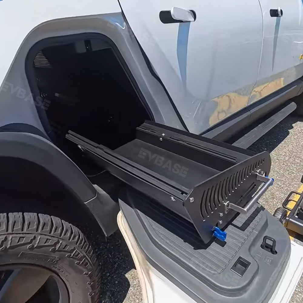 R1T Gear Tunnel Slide Tray Cargo Slide Out Shelf Drawer for Rivian Off-Road/Overland Adventures