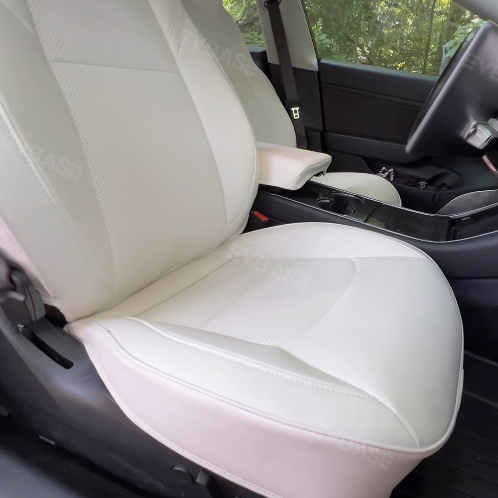 Model Y 3 Custom Seat Covers Cushion Breathable NAPPA Litchi Vegan Leather For Tesla