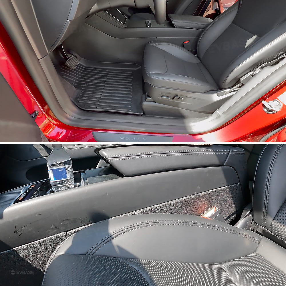Model Y Juniper Interior Protection Covers Center Console Side & Rear Center Console Lower Protection Mats & Rear Trunk Side Protectors & Seat Slide Rail Anti-Kick Guard for Tesla