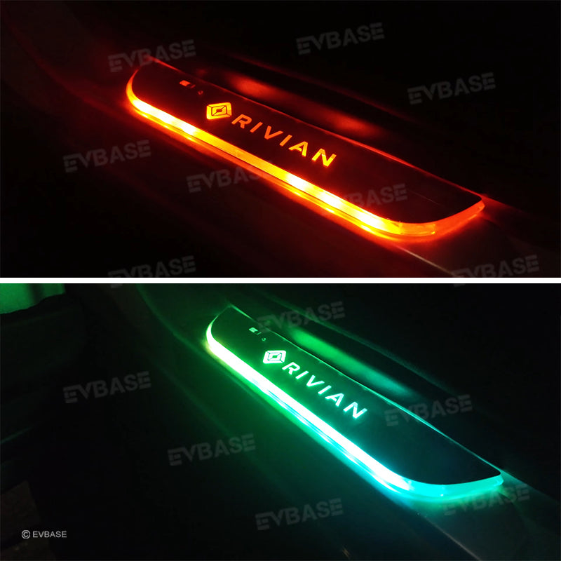 Illuminated Door Sill Covers Protector for R1T R1S LED Light Plates Trim Welcome Pedal for Rivian
