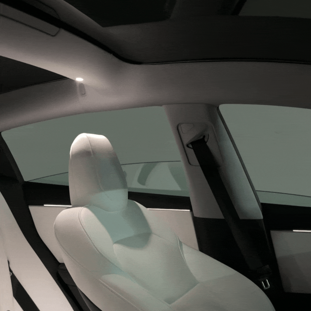 Model Y Juniper/ 3 Highland Roof Ambient Lighting 2.0 Sunroof Streamer Lights with Factory Screen Control