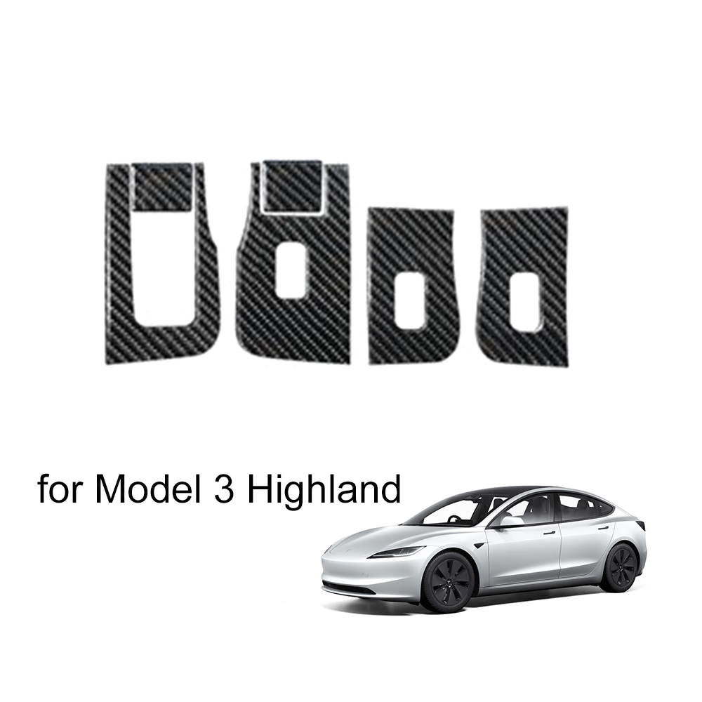 Model Y Juniper/ 3 Highland Window & Door Switch Panel Cover Carbon Fiber Trim Decoration Interior Upgrade