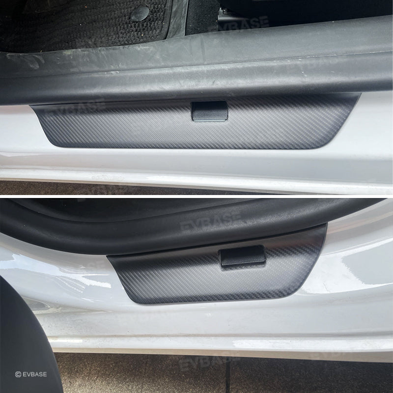 Model 3 Highland Door Sill Protector Real Carbon Fiber Scuff Plates Cover Protection for Tesla
