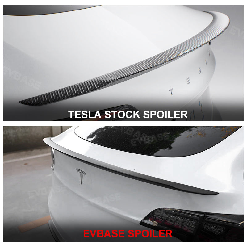 Model Y Rear Spoiler Wing Dry Real Carbon Fiber OEM Style Inspired By Model 3 Performance Rear Splitter