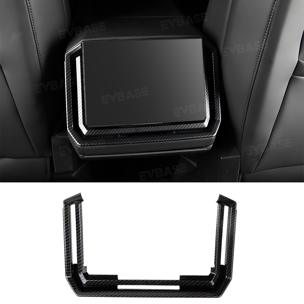 Cybertruck Rear Screen Frame & Air Vent Protective Cover ABS Carbon Fiber Style Overlay Trim