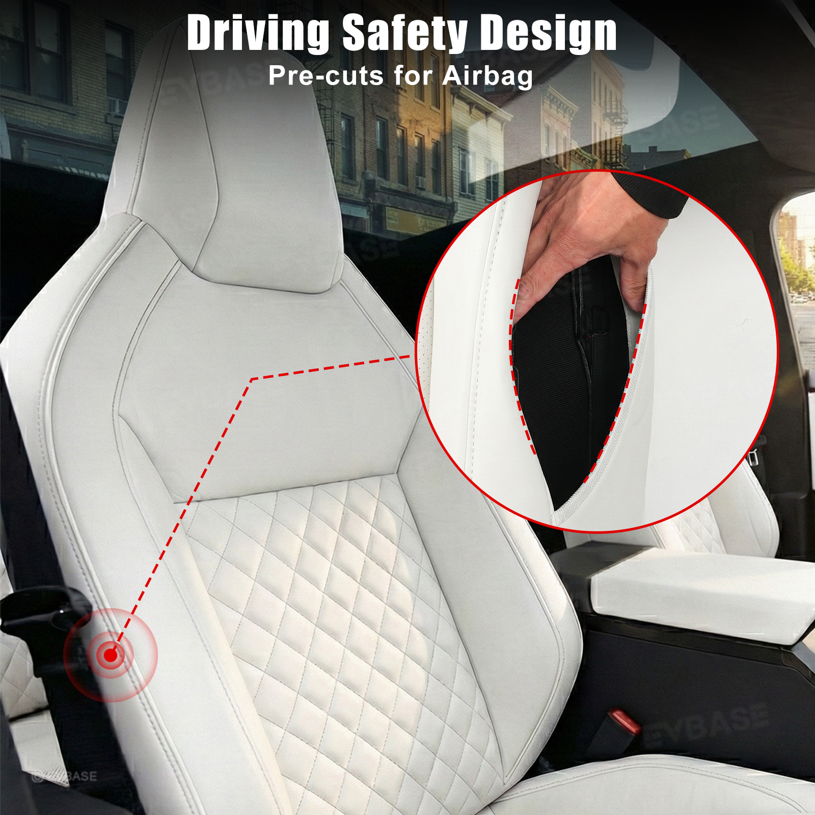 Cybertruck Seat Covers NAPPA Leather Custom Full Coverage Seat Protector Airbag Compatible with Diamond Quilted Design