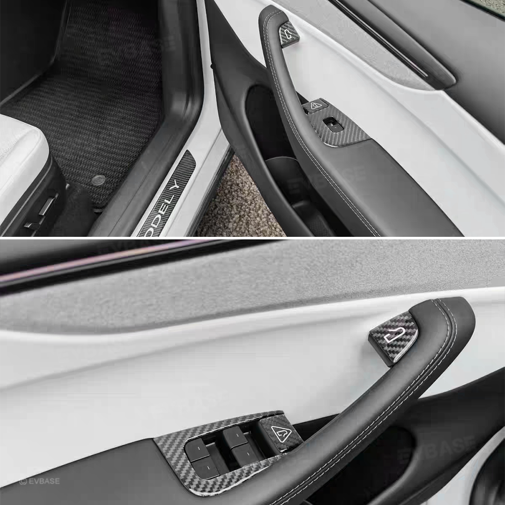 Model Y Juniper/ 3 Highland Window & Door Switch Panel Cover Carbon Fiber Trim Decoration Interior Upgrade