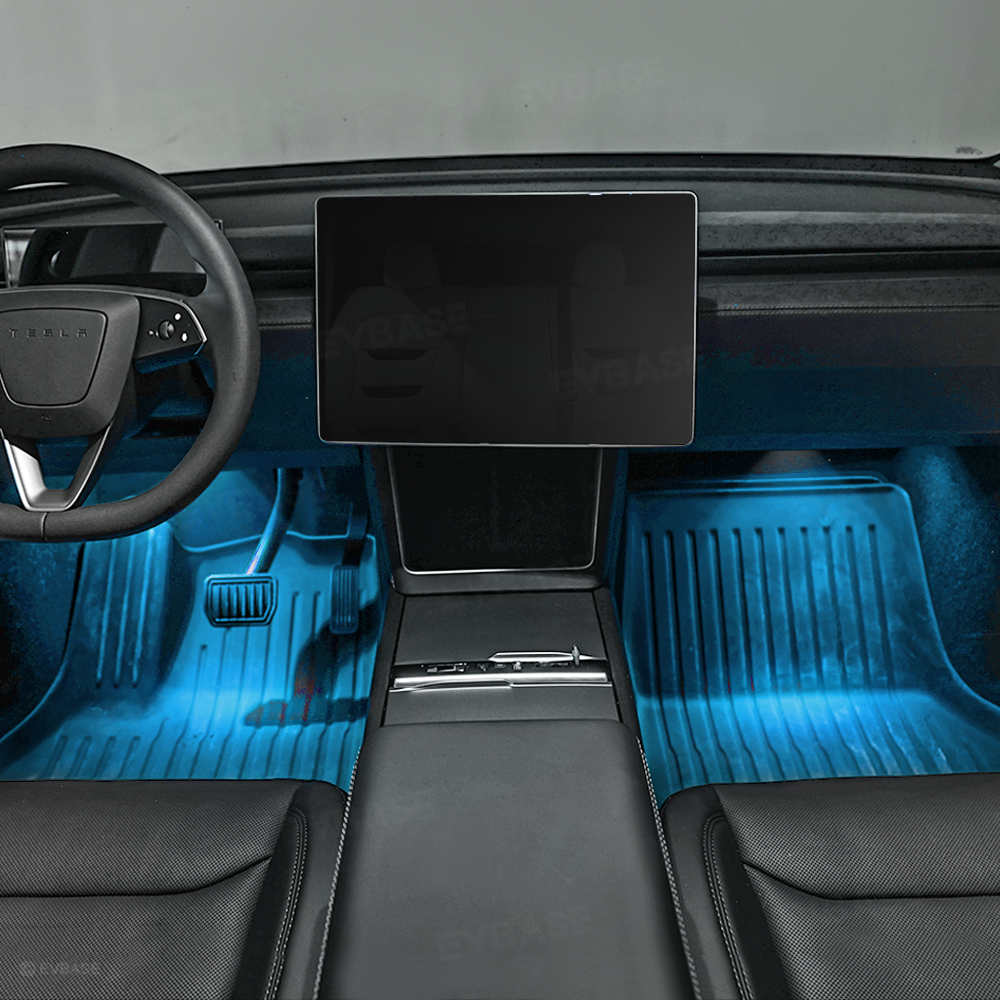 Model 3 Highland &Y Juniper Front Footwell Lights for Tesla Interior LED Floor Foot Lighting RGB Multi-color Ambient Lighting