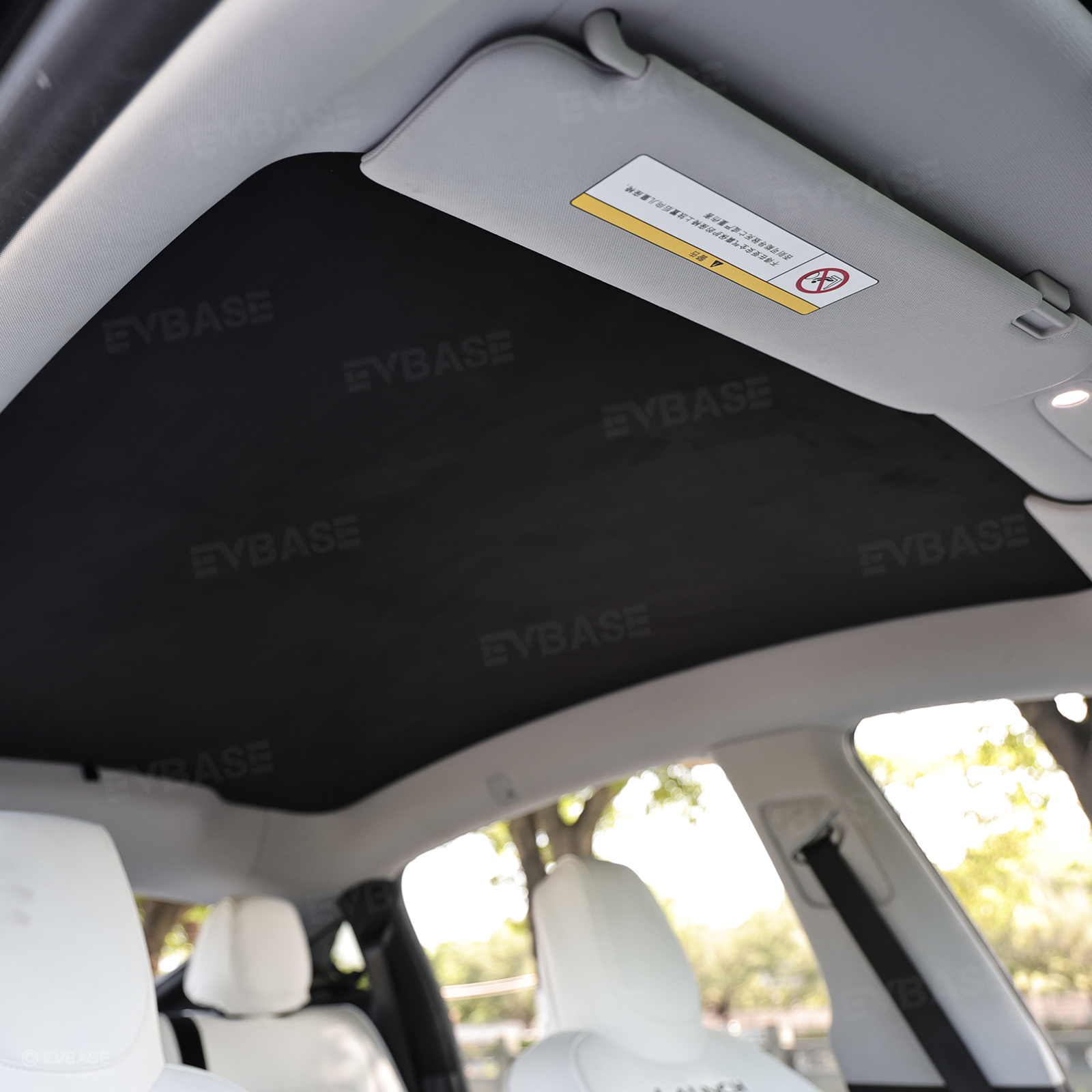 Model Y Juniper/ 3 Highland Sunshade Silicone Electrostatic Glass Sunroof Shade Heat Insulation UV Protection Faux Suede Sun Visor