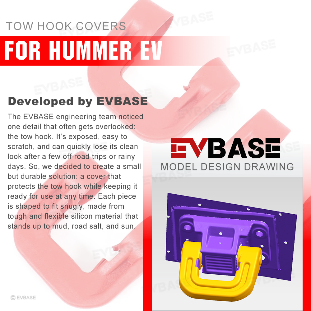 Tow Hook Covers for GMC Hummer EV Front Rear Bumper Performance D-ring Recovery Hook 3PCS