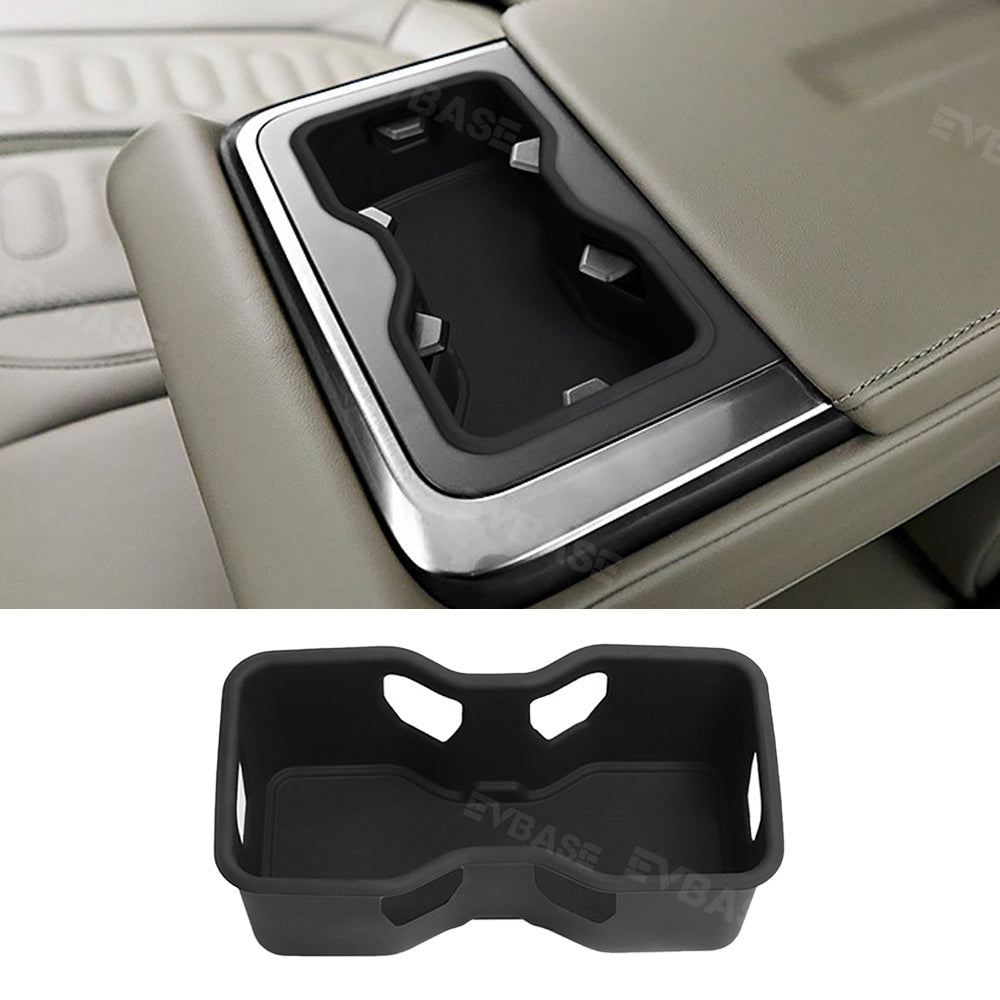 Rear Row Cup Holder for R1S R1T Insert Silicone Back Seat Drink Holder Water Bottle Organizer for Rivian