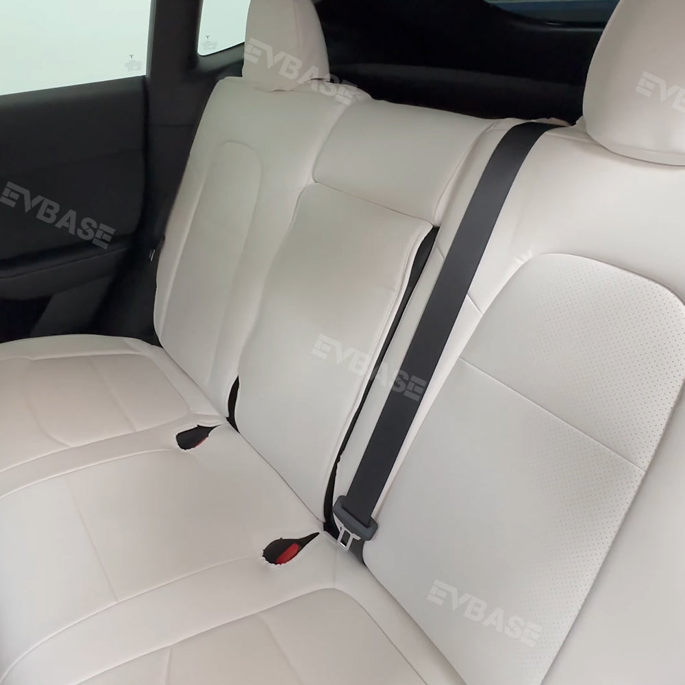 Model Y 3 Custom Seat Covers Cushion Breathable NAPPA Litchi Vegan Leather For Tesla