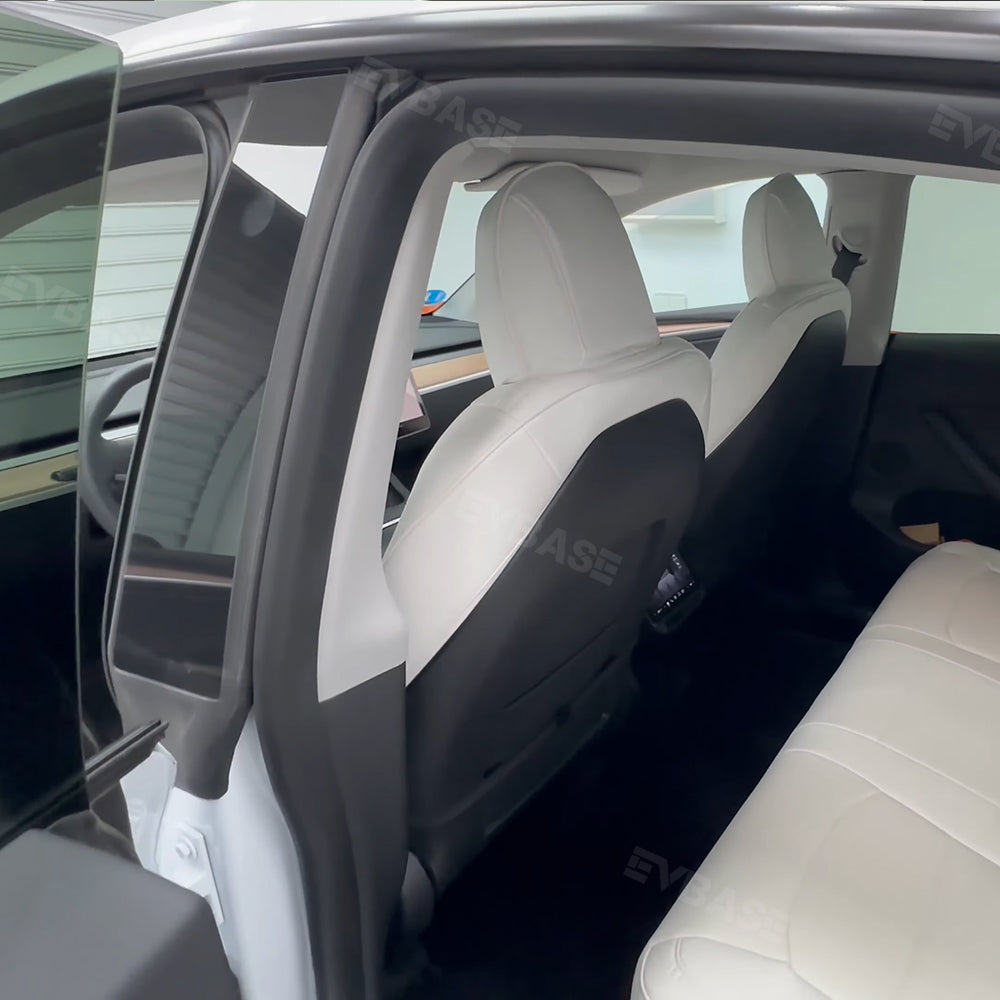 EVBASE Custom Seat Covers NAPPA Leather Seat Protector Interior Accessories For Tesla Model 3