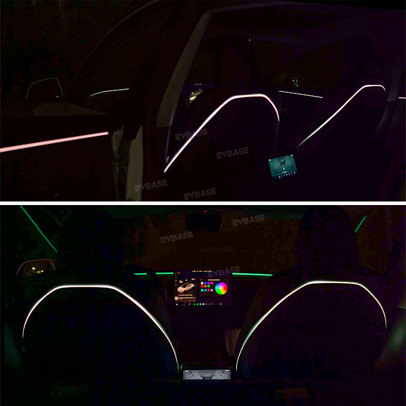 Model Y/3 Backseat Ambient Lighting Seat Back Neon Lights Interior Lighting Upgrade