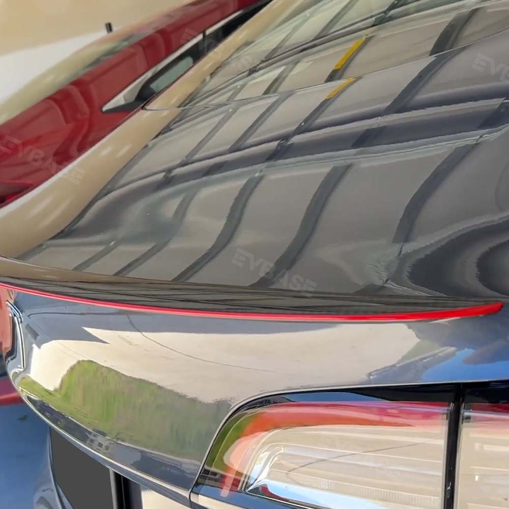 New Red Spoiler Carbon Fiber Model Y/3 Real Carbon Fiber Spoiler for Tesla