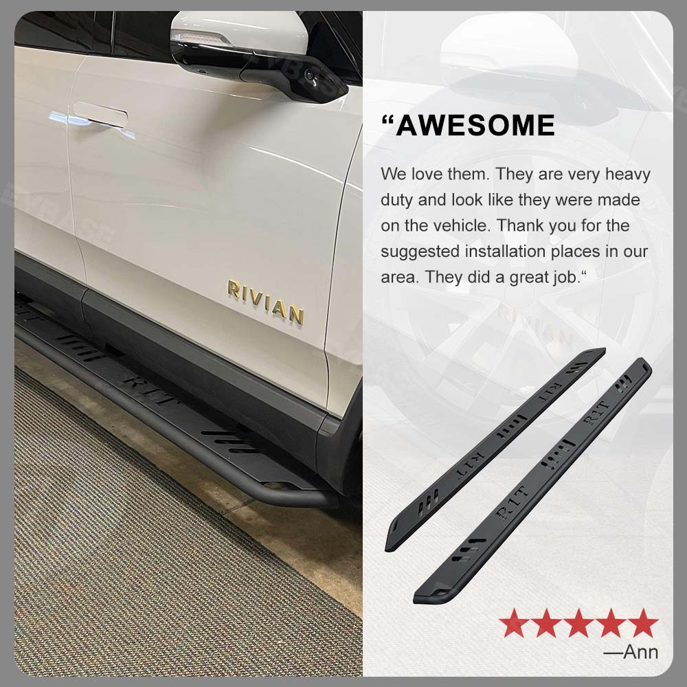 Running Boards for Rivian R1T/R1S Side Steps Nerf Bars with Letters Exterior Off-Road Accessories