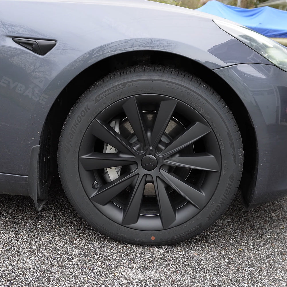 2023 Nuovo Modello Tesla 3 Copri ruota 18 Pollici Aero Copri ruota Ricambio 4 pezzi Nero Opaco