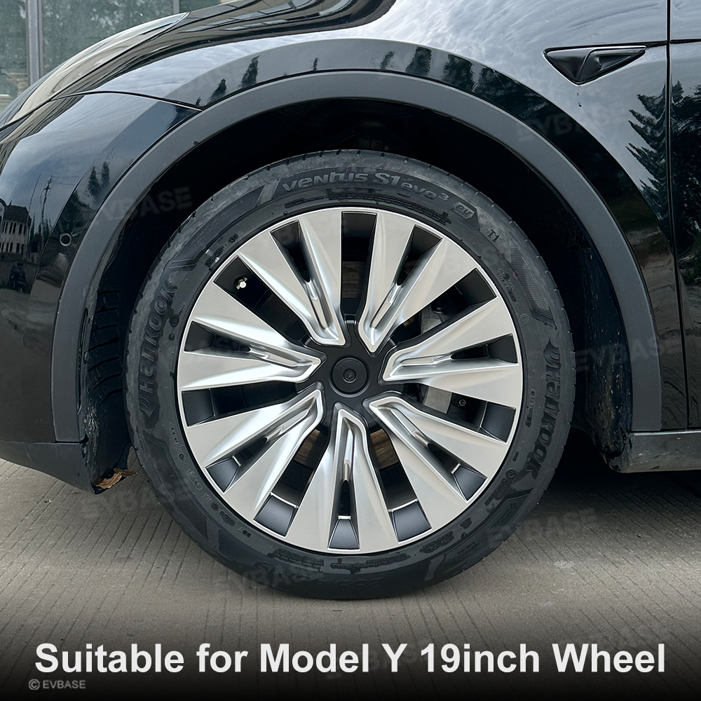 Model Y Hubcaps Turbine Style Full Wrapped Wheel Coves for 19" Factory Tesla Wheel 4PCS
