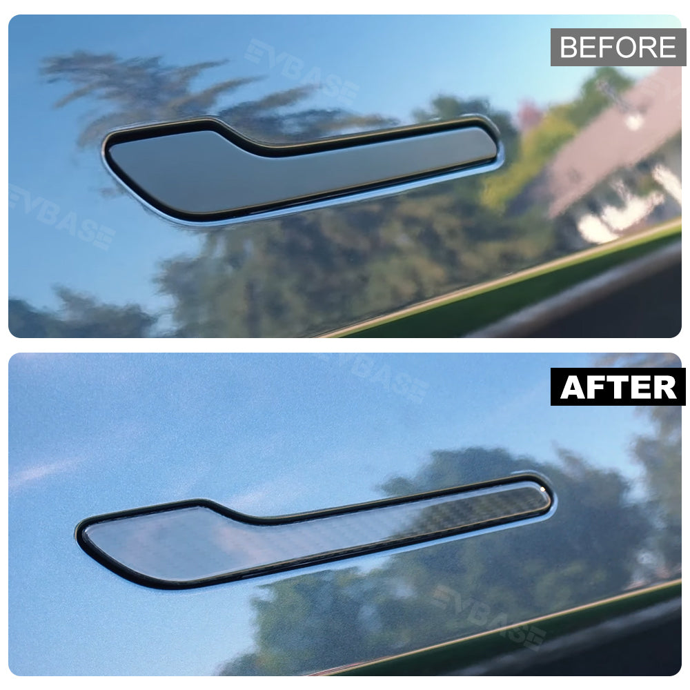 EVBASE Carbon Fiber Tesla Door Handle Cover For Model Y Juniper