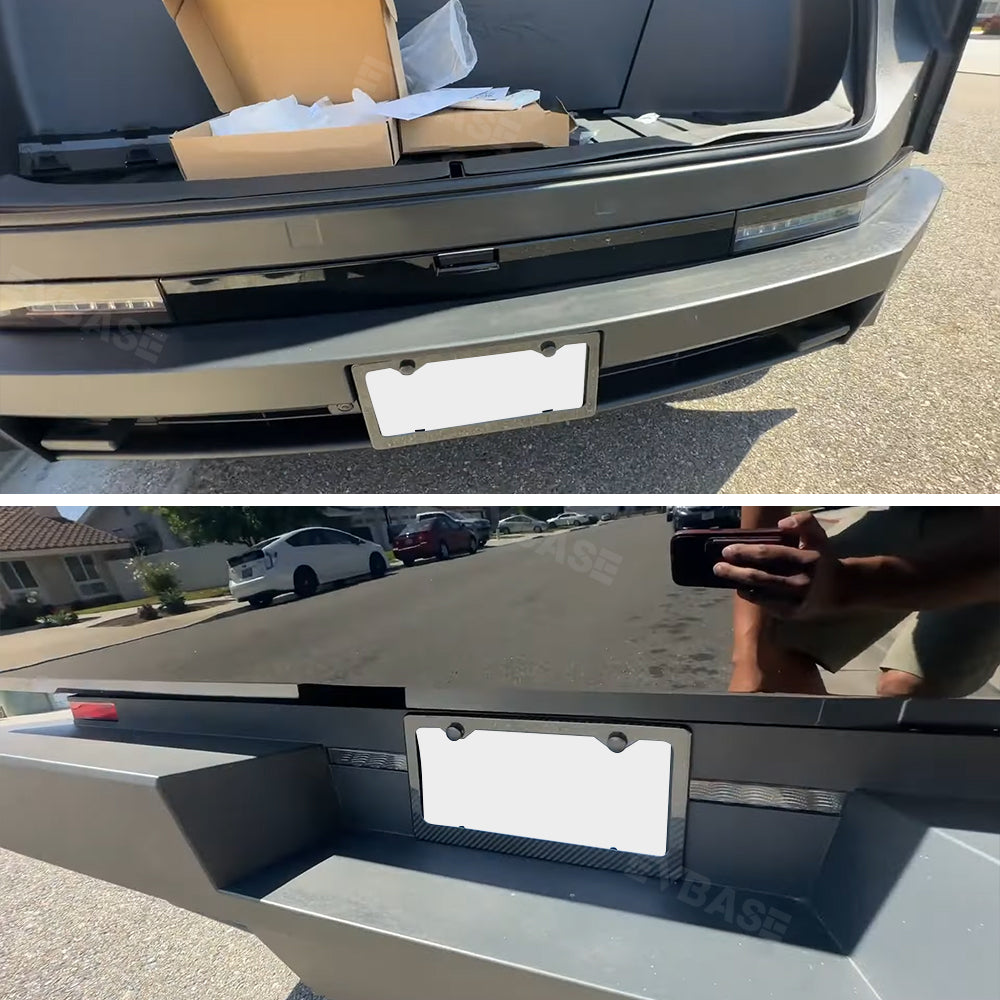 Cybertruck License Plate Holder Real Carbon Fiber No Drilling License Plate Frame Bracket Mount for Tesla