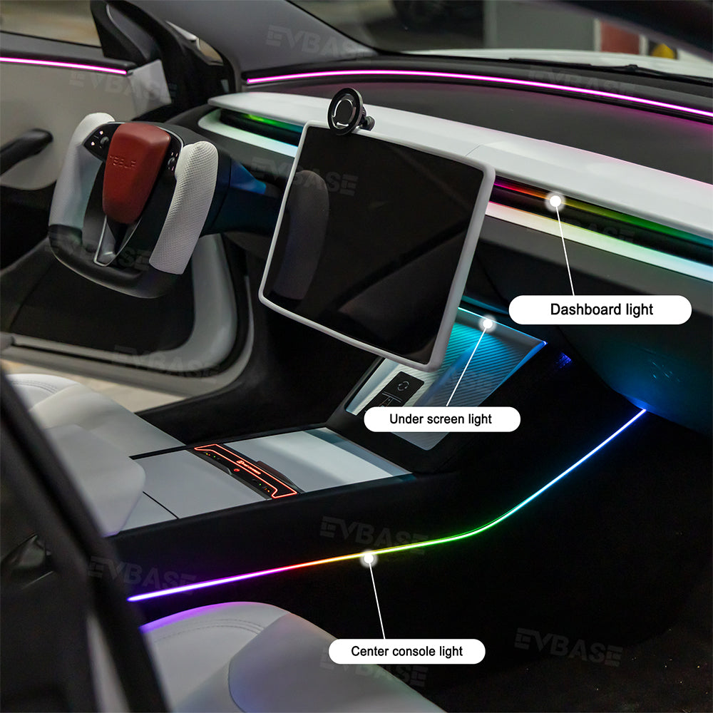 Model Y Juniper Ambient Lighting Kits Center Console Dashboard RGB LED Strip