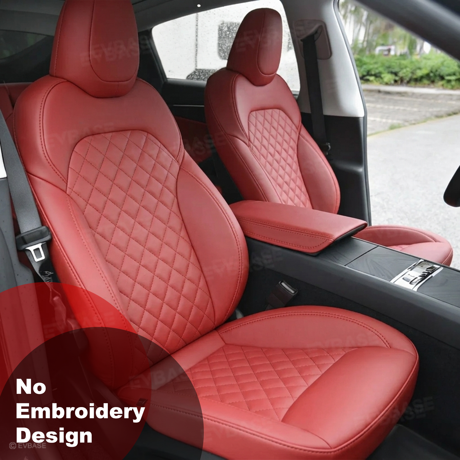 Model Y Juniper Seat Covers NAPPA Leather Full Coverage Seat Protector with Diamond Quilted Design