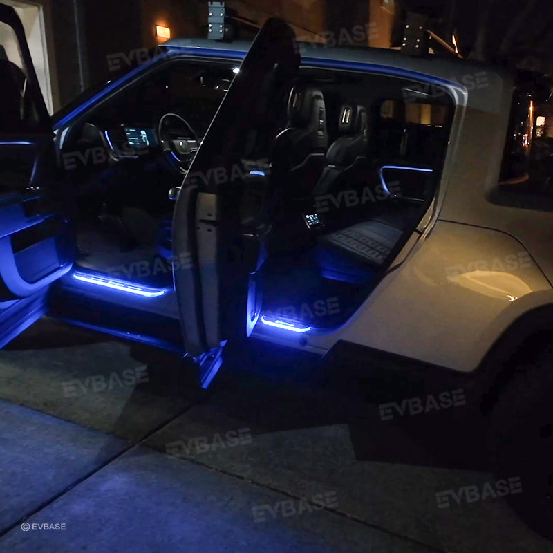 Illuminated Door Sill Covers Protector for R1T R1S LED Light Plates Trim Welcome Pedal for Rivian