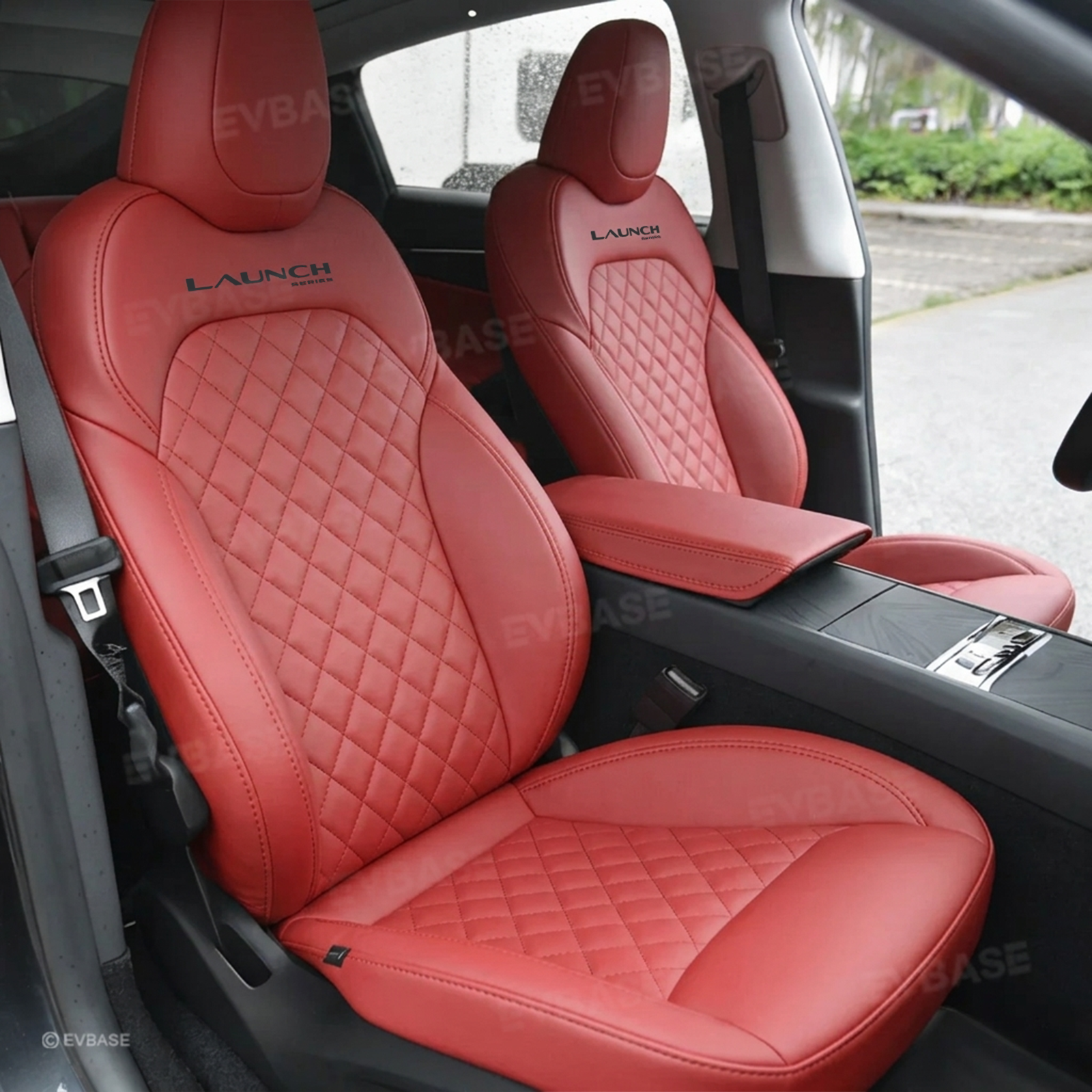 Model Y Juniper Seat Covers NAPPA Leather Full Coverage Seat Protector with Diamond Quilted Design