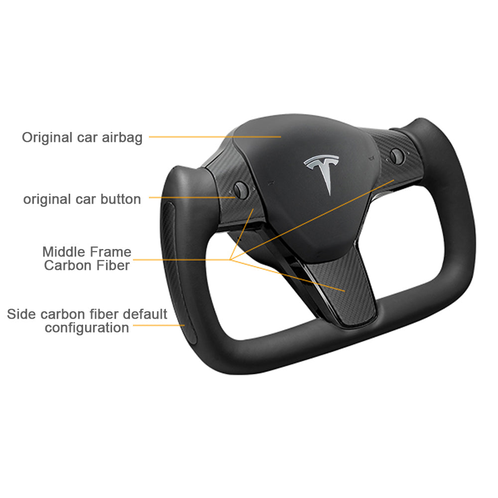 Model 3 Model Y Yoke steering wheel Nappa black for Tesla
