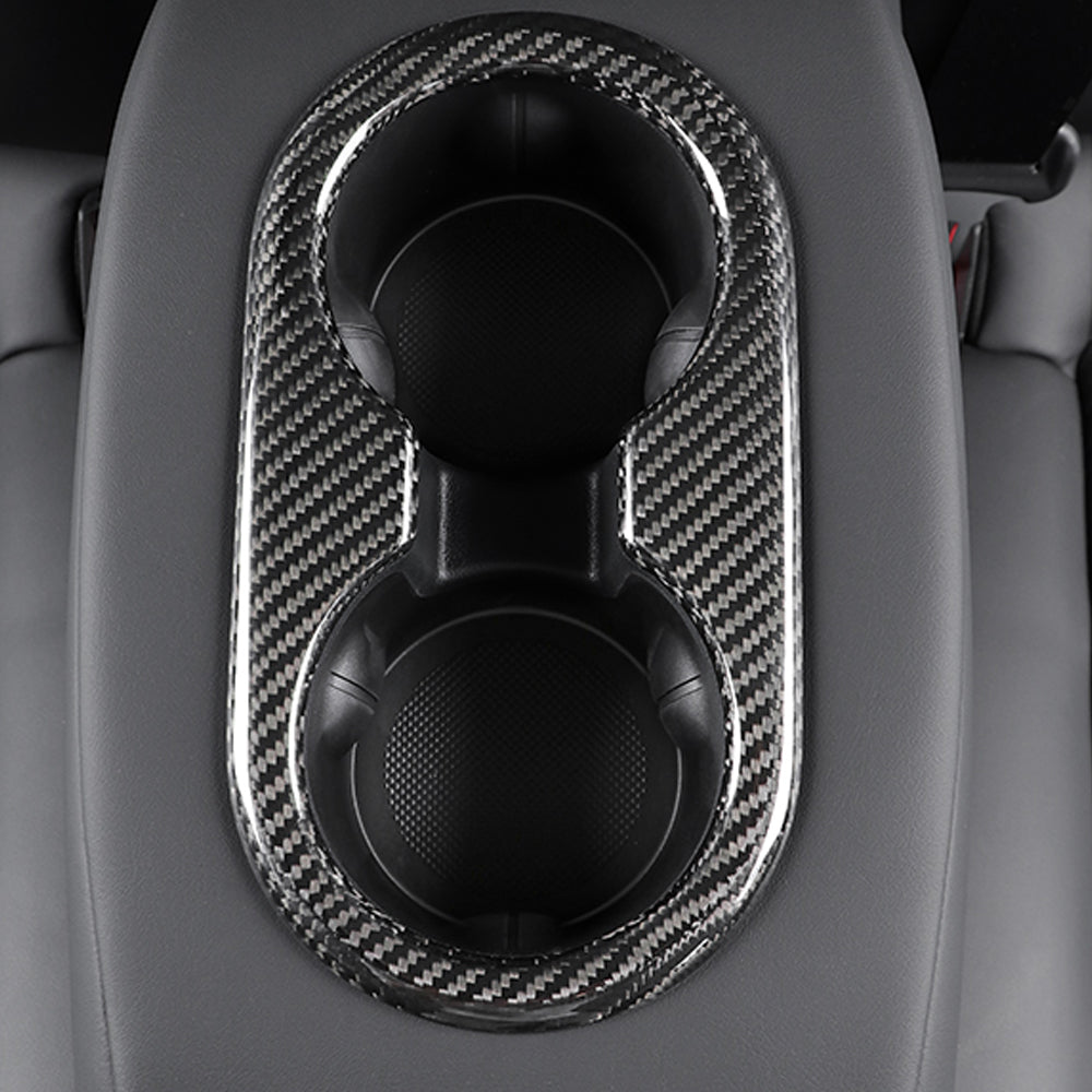 Model 3 Y Real Carbon Fiber Center Console Cup Holder Cover for Tesla