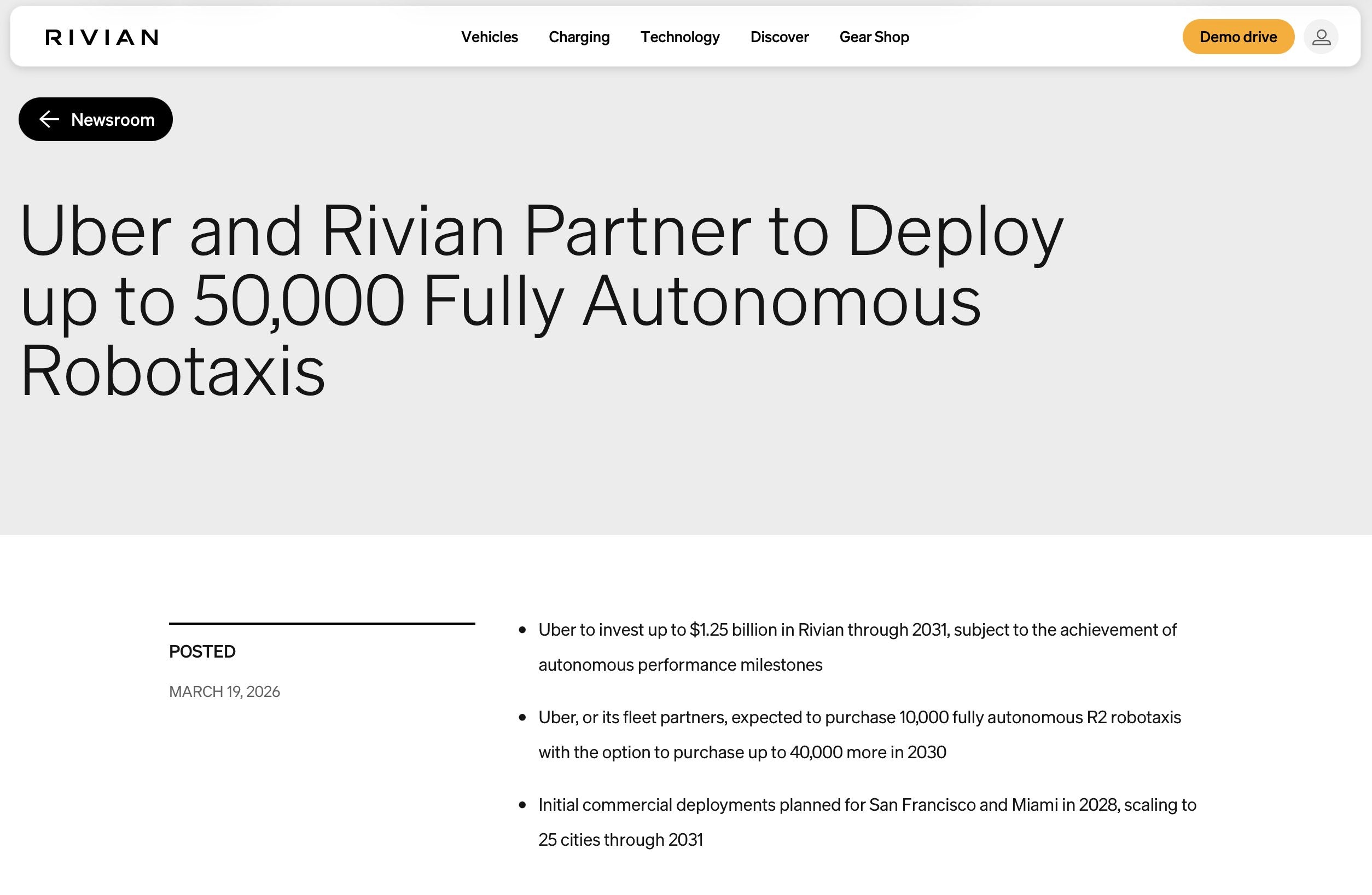Rivian’s Uber Robotaxi Deal Raises a Platform-Control Question