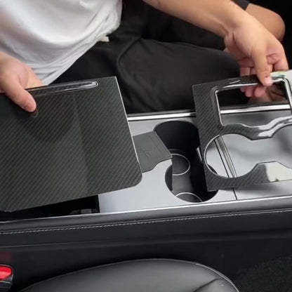 Model Y 3 Carbon Fiber Interior Accessories Center Console Trim Panel Cover for Tesla