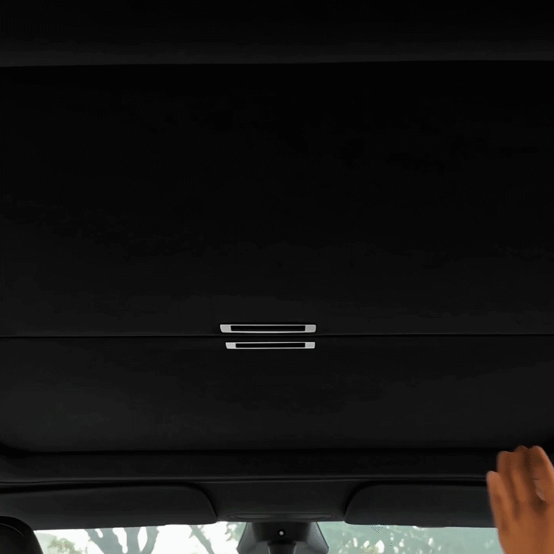 Model Y L Retractable Sunshade Glass Roof Sun Shade with Roll Fabric Style Heat Insulation & UV Protection
