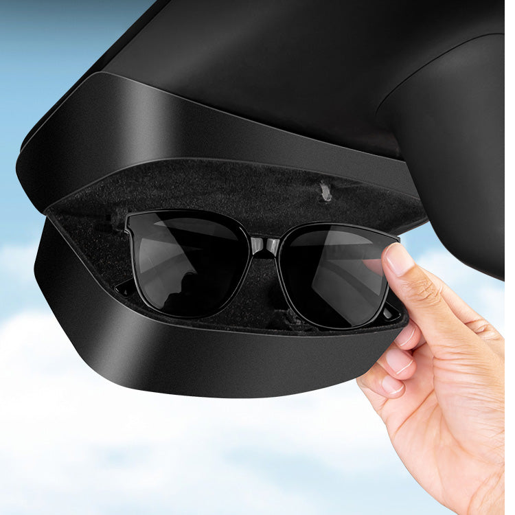 Tesla Model Y Sunglasses Holder Glasses Case Interior Protective Stora -  EVBASE-Premium EV&Tesla Accessories