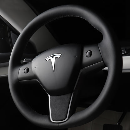 Customized Model 3 Y Steering Wheel Middle frame Cover Alcantara Suede Cover for Tesla