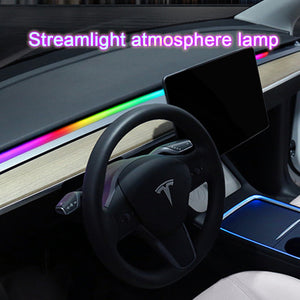 EVBASE Tesla Model 3 Y Dashboard Streamer Ambient Light Interior Car Neon Lights