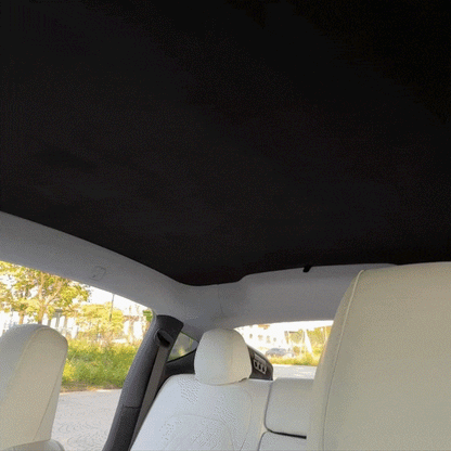 Model Y Juniper/ 3 Highland Sunshade Silicone Electrostatic Glass Sunroof Shade Heat Insulation UV Protection Faux Suede Sun Visor