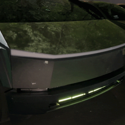 Cybertruck Front Bumper Insert RGB LED Off-Road Light Bar Auxiliary Lighting Upgrade 2.0 with Factory Screen Control