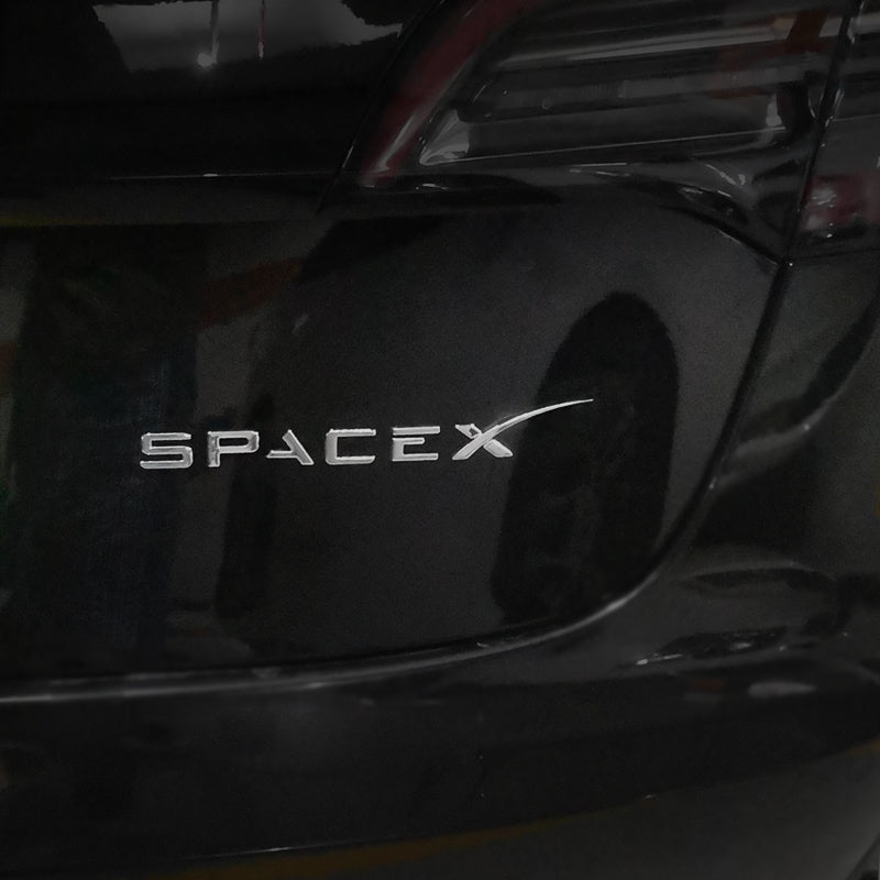 SPACEX Decals 3D Metal Tesla Emblem Sticker Tesla LOGO Cover for