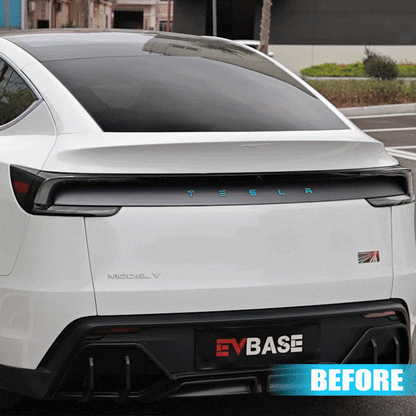 Model Y Juniper V-Style Rear Spoiler Flexible Urethane Carbon Fiber Rear Trunk Lip Spoiler for Tesla