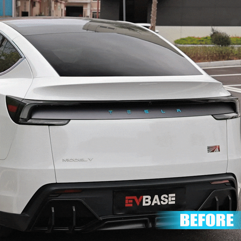 Model Y Juniper V-Style Rear Spoiler Flexible Urethane Carbon Fiber Rear Trunk Lip Spoiler for Tesla