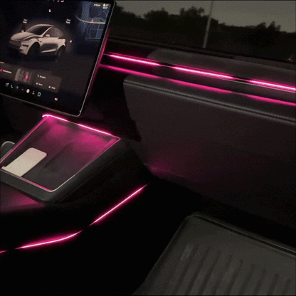 Model 3/Y Ambient Lighting Center Console Dashboard Light Strip with AI Voice Control LED Interior Lights 2.0