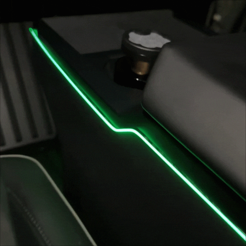 Cybertruck Interior Ambient Lighting Center Console RGB Chasing Lights LED Light Strip with OEM Screen Control