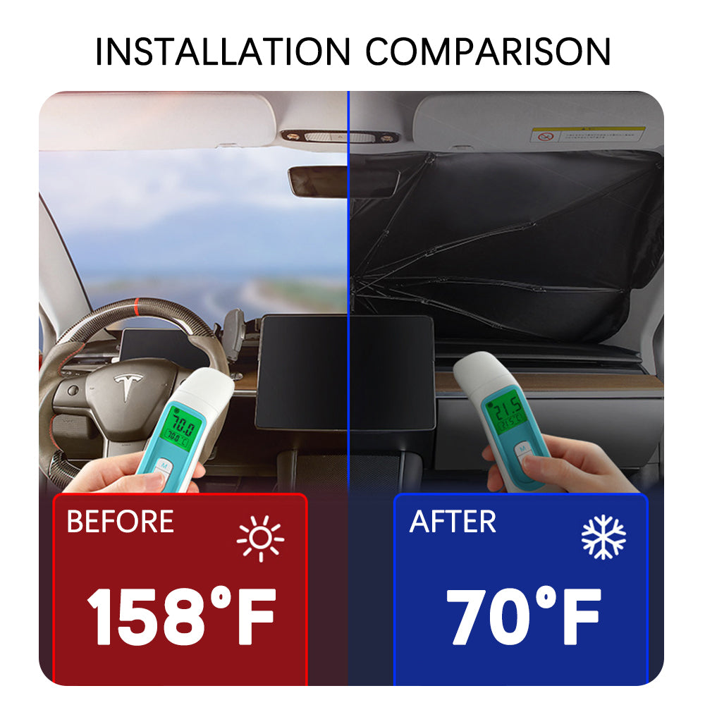 Tesla Windshield Sun Shade Model 3 Y Foldable Front Window Sunshade Umbrella