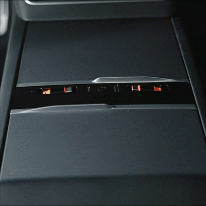 RGB USB Hub Adapter With Ambient Light for Tesla Model Y Juniper/ 3 Highland Center Console Multiport Hub Adapter