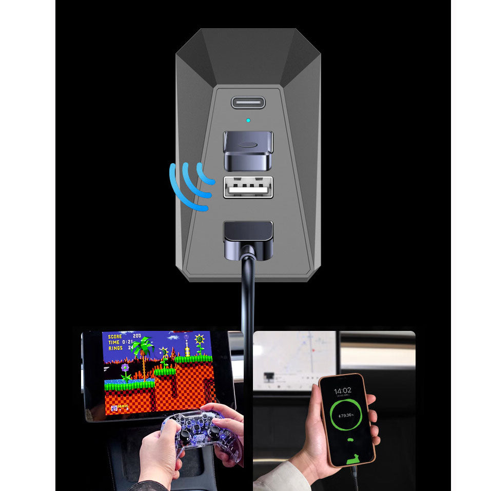 4 Anschlüsse Handschuhfach USB Hub Dockingstation Adapter Fur Tesla Model 3  Y SX