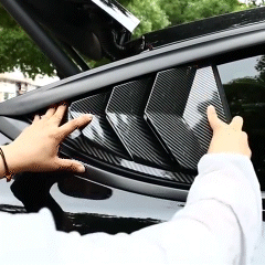 Tesla Model 3 Y Rear Side Window Louvers Air Vent Scoop Louvers Covers Carbon Fiber 2pcs